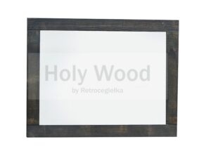 Lustro ze starego drewna, grafitowe, przecierane