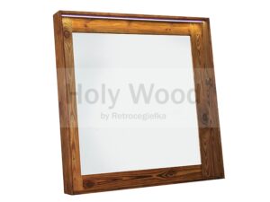 Lustro łazienkowe ze starego drewna, podświetlenie.