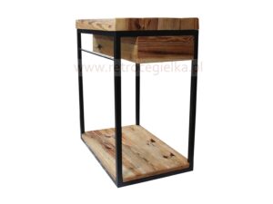 Szafka łazienkowa podwieszana, stare drewno sosnowe, stalowa konstrukcja