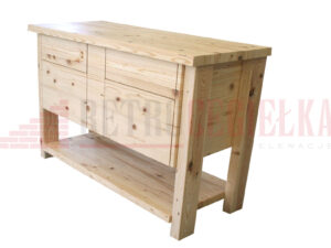 Szafka łazienkowa, stare drewno heblowane, cztery szuflady, tip on