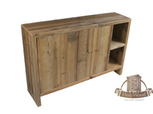 Szafka łazienkowa, stare drewno, drzwiczki, otwarte półki (SZA.Ł57)